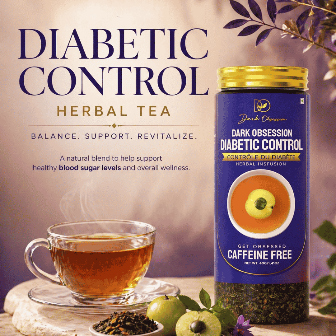 diabetic control herbal tea with natural herbs for blood sugar balance and wellness